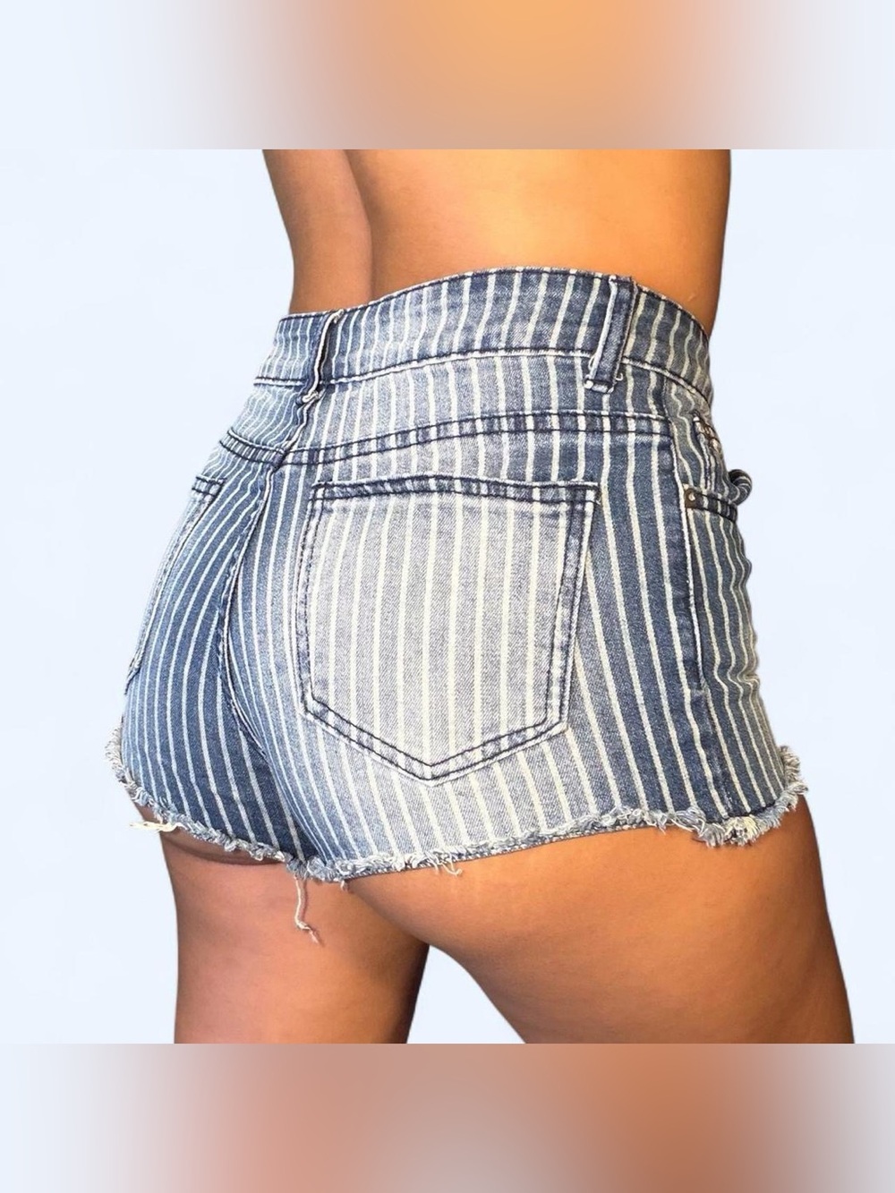 Grunge Denim Stripe Mini Shorts by Freestyle Revolution!